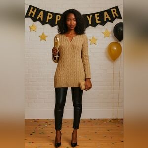 Lauren Ralph Lauren Tan Cable Knit Sweater